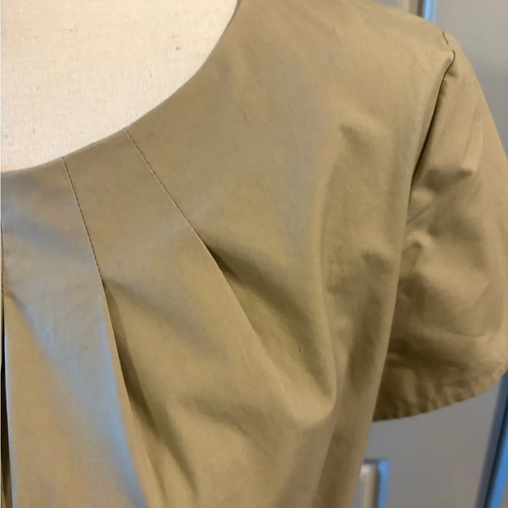 Brooks Brothers 346 Khaki Belted A Line Career Wear MIDI Dress Size 12 - Picture 3 of 9
